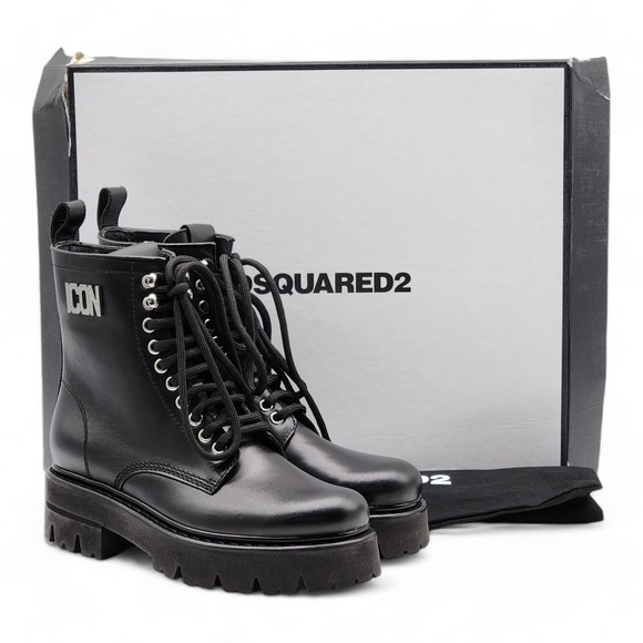 Dsquared2 Icon Clubbing Combat Boots Black 36 (6 US) $880 - Picture 1 of 8
